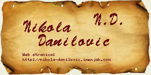 Nikola Danilović vizit kartica